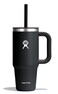 Hydro Flask Travel Tumbler with Handle Lid and Straw Insulated Stainless Steel in 24 Oz Black