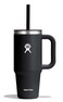 Hydro Flask Travel Tumbler with Handle Lid and Straw Insulated Stainless Steel in 24 Oz Black