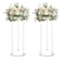 simprefine 2 Pack 32 Tall 10 Dia Clear Flower Stand Round Wedding Decoration Table Centerpiece Acrylic Floor Vase Decorative Column Props for Floral Arrangement Event Party Decor