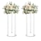 simprefine 2 Pack 32 Tall 10 Dia Clear Flower Stand Round Wedding Decoration Table Centerpiece Acrylic Floor Vase Decorative Column Props for Floral Arrangement Event Party Decor