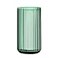 Dinyeo Large Cylinder Ribbed Green Glass Flower Vase for Farmhouse Dining Table Centerpieces Decor