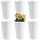 HFYZZ 6 Pack Flower Buckets for Cut Flowers 984 Inch Plastic Floral Buckets Modern Round Vases for Centerpieces Display Decorative Plastic Vases for Home Office Wedding Decorations White