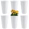 HFYZZ 6 Pack Flower Buckets for Cut Flowers 984 Inch Plastic Floral Buckets Modern Round Vases for Centerpieces Display Decorative Plastic Vases for Home Office Wedding Decorations White