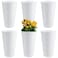 HFYZZ 6 Pack Flower Buckets for Cut Flowers 984 Inch Plastic Floral Buckets Modern Round Vases for Centerpieces Display Decorative Plastic Vases for Home Office Wedding Decorations White