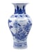 Dahlia Blue and White Vase Handmade Chinese Porcelain Flower Vase Eight Immortals Fish Tail Shape 13 Inches