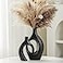 Liotww Extra LargeMatte Black Ceramic Vase Set of 2 Vase for Pampas Grass Modern Circle Donut Aesthetic Flower Decorative Vases for Nordic Style Boho Home Decor W 68 X H 11