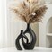 Liotww Extra LargeMatte Black Ceramic Vase Set of 2 Vase for Pampas Grass Modern Circle Donut Aesthetic Flower Decorative Vases for Nordic Style Boho Home Decor W 68 X H 11