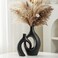 Liotww Extra LargeMatte Black Ceramic Vase Set of 2 Vase for Pampas Grass Modern Circle Donut Aesthetic Flower Decorative Vases for Nordic Style Boho Home Decor W 68 X H 11
