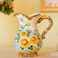 FORLONG Large Ceramic Water Pitcher Flower Vase HandPainted Sunflower and Bee Home Decor 87H Inches Bouquet HoldeYellow