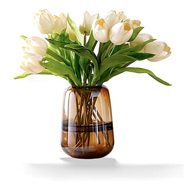 Rxcvkmw Modern Minimalist vase Crystal Glass vase vase Flower vase Dried Flower vaseAmber