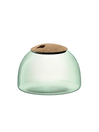 LSA International Canopy Closed Garden Planter 65 Luxury Handcrafted Modern Recycled Glass Vase with Domed Base and Sustainable Cork Lid