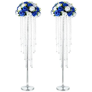 NUPTIO Silver Crystal Flower Vases for Weddings 2 Pcs 394in Tall Elegant Party Decorations