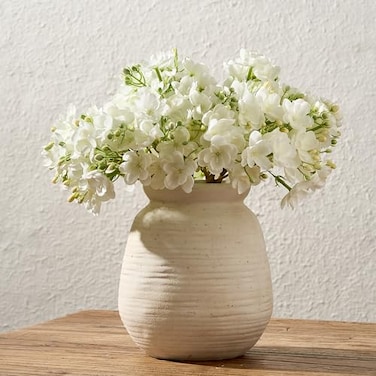 SIDUCAL Ceramic Rustic Farmhouse Vase 73 Inch Pottery Decorative Flower for Home Decor Sand Glaze Finish Boho Vase for Table Living Room Bathroom Decoration Shelf Decor Mantel White