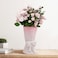 Relexome Pink White Ceramic Bow Vase 964 in Unique Cute Modern Decorative Bouquet Flower Vases for Home Living Room Table Decor