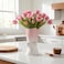 Relexome Pink White Ceramic Bow Vase 964 in Unique Cute Modern Decorative Bouquet Flower Vases for Home Living Room Table Decor