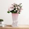 Relexome Pink White Ceramic Bow Vase 964 in Unique Cute Modern Decorative Bouquet Flower Vases for Home Living Room Table Decor