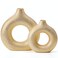 Fulloog Modern DonutShaped Decorative Vases Handmade Minimalist Boho ins Style Modern Vase for Home Decor for Wedding Dinner Table Party Living Room Office Bedroom Gold Large Small