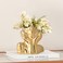 BrownLove Gold Ceramic Human Face Decorative Vase Shy Posture Modern Art Desktop Display for Bookshelf Living Room Office Bedroom