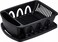 Tribello Sink Dish Drying Rack Heavy Duty Hard Plastic Drying Rack Dish Drainer for Kitchen Counter with Drainboard Set with Silverware Holder 18 x 13 x 6 Black Made in USA