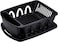 Tribello Sink Dish Drying Rack Heavy Duty Hard Plastic Drying Rack Dish Drainer for Kitchen Counter with Drainboard Set with Silverware Holder 18 x 13 x 6 Black Made in USA