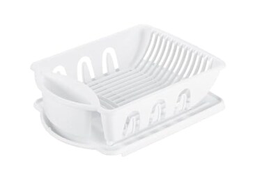 Sterilite 06218006 Sink Dish Rack Drainer White