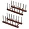 HBlife 2pcs 6 Slots Teak Dish Plate Bowl Cup Book Pot Lid Cutting Board Drying Rack Stand Drainer Storage Holder Organizer Kitchen CabinetKeep Dry