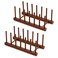 HBlife 2pcs 6 Slots Teak Dish Plate Bowl Cup Book Pot Lid Cutting Board Drying Rack Stand Drainer Storage Holder Organizer Kitchen CabinetKeep Dry