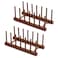 HBlife 2pcs 6 Slots Teak Dish Plate Bowl Cup Book Pot Lid Cutting Board Drying Rack Stand Drainer Storage Holder Organizer Kitchen CabinetKeep Dry