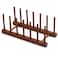 HBlife 6 Slots Teak Dish Plate Bowl Cup Book Pot Lid Cutting Board Drying Rack Stand Drainer Storage Holder Organizer Kitchen CabinetKeep Dry