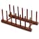 HBlife 6 Slots Teak Dish Plate Bowl Cup Book Pot Lid Cutting Board Drying Rack Stand Drainer Storage Holder Organizer Kitchen CabinetKeep Dry