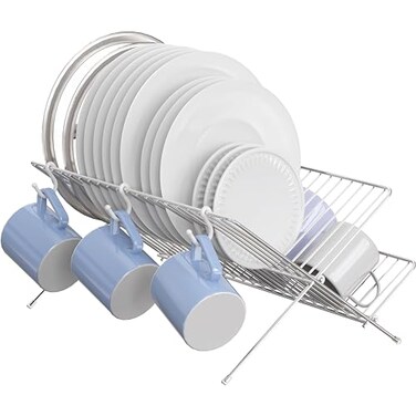 Simple Houseware Collapsible Dish Drying Rack Chrome