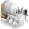 Simple Houseware 2Tier Stainless Steel Dish Rack with Drainboard Chrome for Kitchen