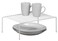 Kitchen Details Free Standing Helper Cabinet and Countertop Shelf Organizer Good for Dishes Mugs Glasses Bowls Large White