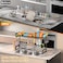 PUSDON Over the Sink Dish Drying Rack 2 Tier Adjustable Large Capacity Stainless Steel Dish Rack for Kitchen Counter Heavy Duty Space Saver Organizer with Utensil Holder Black