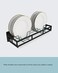 Kitidy Kitchen WallMounted Plate Storage Rack With Drying Tray Dish Rack Display Shelf Wall Hanging Holder Black