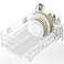 Simple Houseware White Dish Drying Rack with Drainboard Utensil Holder Mug Hooks Metal Kitchen Counter Organizer