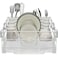 Simple Houseware White Dish Drying Rack with Drainboard Utensil Holder Mug Hooks Metal Kitchen Counter Organizer