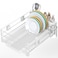 Simple Houseware White Dish Drying Rack with Drainboard Utensil Holder Mug Hooks Metal Kitchen Counter Organizer
