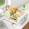 SAYZH Dish Drying Rack Stainless Steel Dish Rack for Kitchen Counter LargeCapacity Dish Drainer with Cutlery Holder Kitchen Organizer for Dishes Spoons and Forks White