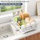 SAYZH Dish Drying Rack Stainless Steel Dish Rack for Kitchen Counter LargeCapacity Dish Drainer with Cutlery Holder Kitchen Organizer for Dishes Spoons and Forks White