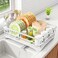 SAYZH Dish Drying Rack Stainless Steel Dish Rack for Kitchen Counter LargeCapacity Dish Drainer with Cutlery Holder Kitchen Organizer for Dishes Spoons and Forks White