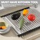 NEZUIBAN Dish Drying Rack with Roll Up and Over Sink for Kitchen175x157Black