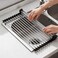 NEZUIBAN Dish Drying Rack with Roll Up and Over Sink for Kitchen175x157Black