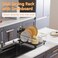 AIDERLY Stainless Steel Dish Drying Rack Extendable Drain Spout Utensil Holder Knife Slots Compact for Kitchen Counter Black
