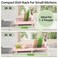 TOOLF Small Dish Drying Rack Mini Expandable Compact Dish Rack Slim Extendable Stainless Steel Dish Drainer for Kitchen Plate Storage Space Saving Dish Strainer in Sink or on Home Countertop Pink