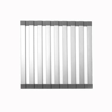 Mistifi Large Rollable Dish Drying RackOver The Sink Drying Rack Sink Cover Kitchen Sink Accessories Kitchen Rolling up alluminum Drainer FoldableRollableBlack 179x13