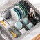Homics Expandable in Sink Dish Drying Rack Adjustable Capacity 10516 Stainless Steel Over The Sink Dish Drying Rack Dish Drainer for Kitchen Sink Counter with Utensil Holder