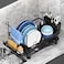 GAOKASE Dish Drying Rack Stainless SteelDish Rack Dish Racks for Kitchen Counter Kitchen Dish Drainers with Removable Utensil HolderNew drain outletPlate Rack and DrainboardBlack2 with Sponge Rack