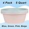 Ralahbeifm 4 Pack Round Plastic Wash Basin 5 Quart Small Basin Tub Stackable Camping Basin for Washing Face Fruit Dishes Bottles Home Kitchen Sink 116 X 43 Inches 4 Colors