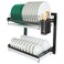 USHARP Hanging Dish Drying Rack Wall Mounted Dish Rack Kitchen 2 Tier Plate Organizer Wall Mount Stainless Steel Dish Drainer Storage Shelf with Drainboard Cutlery Holder Black Ajustable Height 16